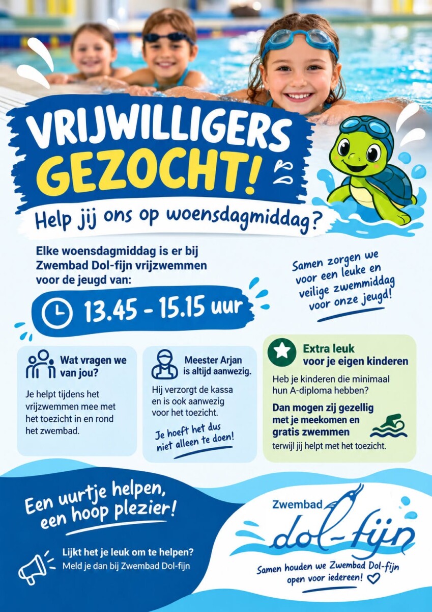 Vrijwilligers gezocht voor woensdagmiddag